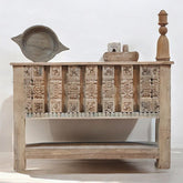 Handmade Carved Solid Hard Wood Console Table 139X39X91 CM Bleach